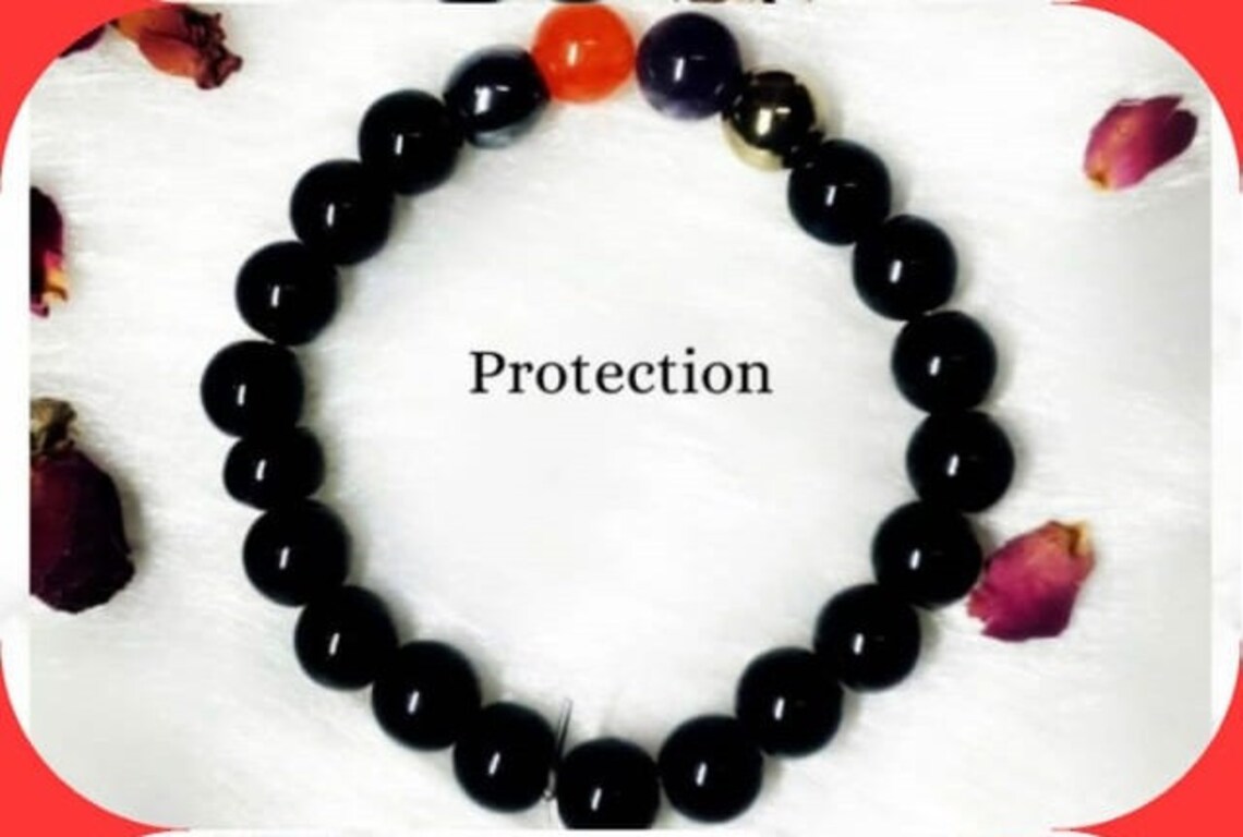 Protection Obsidian Gemstone Bracelet, Healing Crystal Stretchable Bracelet, bracelet for love and protection, Authentic Obsidian