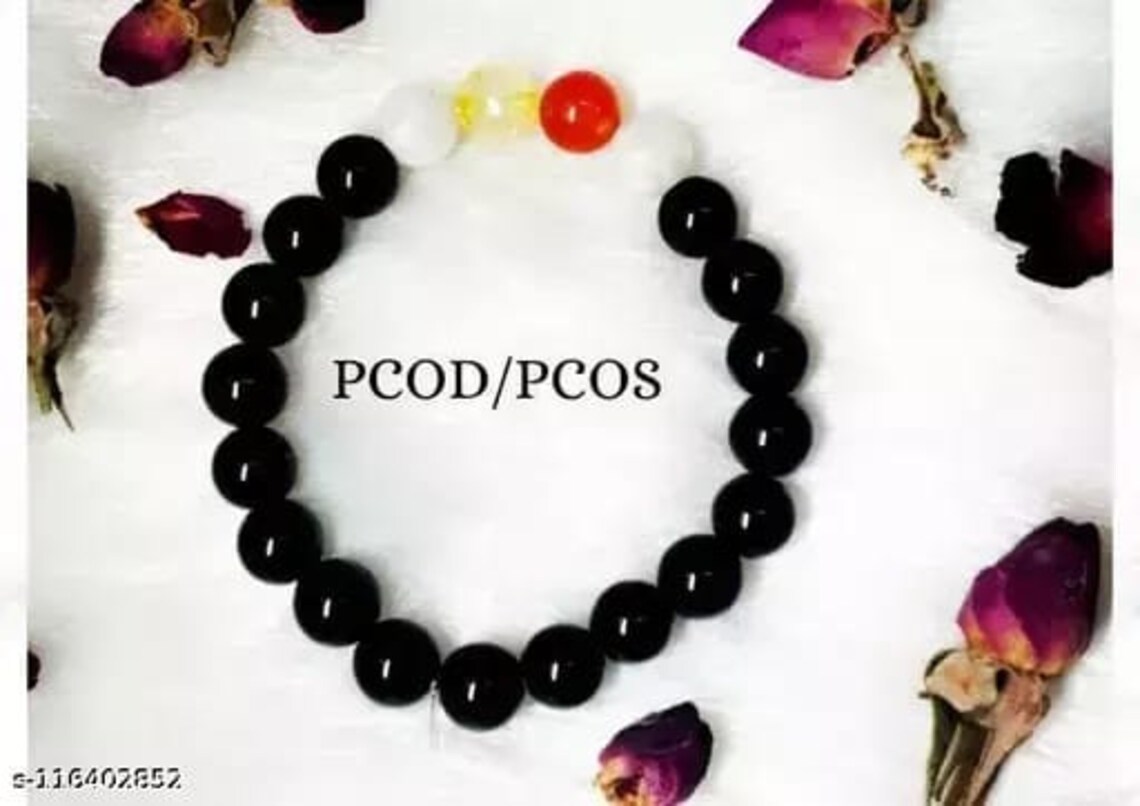 Obsidian Gemstone Bracelet, Healing Crystal Stretchable Bracelet, bracelet for aiding in treatment of PCOD / PCOS and protection