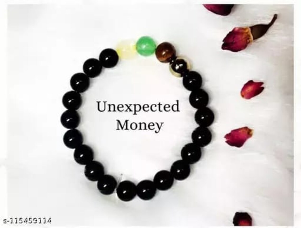 Obsidian Gemstone Bracelet, Healing Crystal Stretchable Bracelet, bracelet for Unexpected Money gains , protection