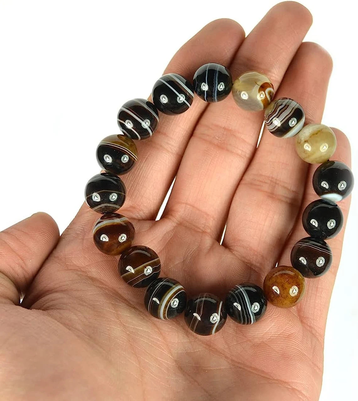 Sulemani Beads Bracelet (12mm beads) | Sulemani Hakik Bracelet | Natural Sulemani Bracelet | Sulemani Stone | Reiki Healing