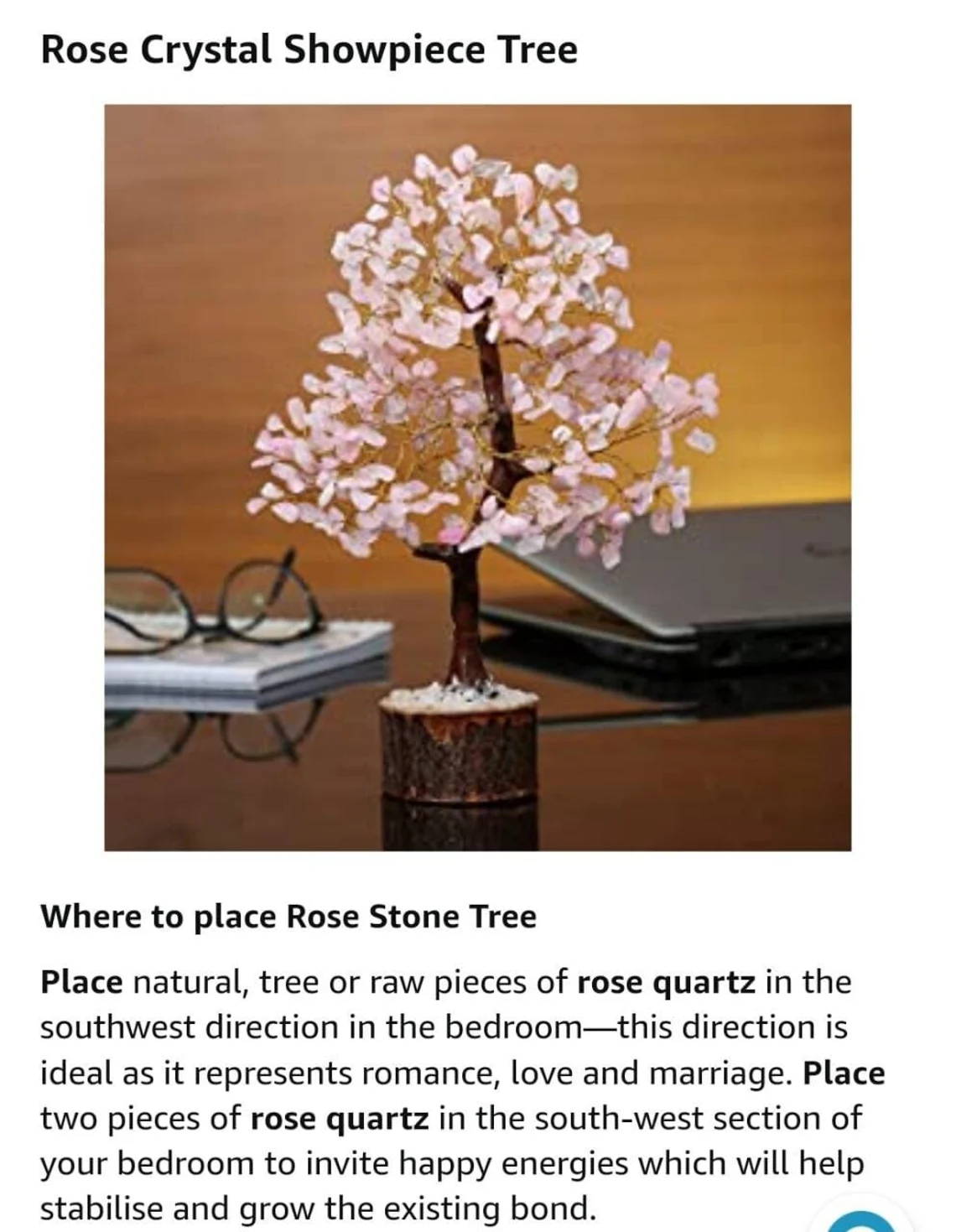 Feng Shui Rose quartz tree for couples, feng shui tree , Rose quartz Crystals for love , Pink Rose Quartz Stone , Rose Quartz Tree