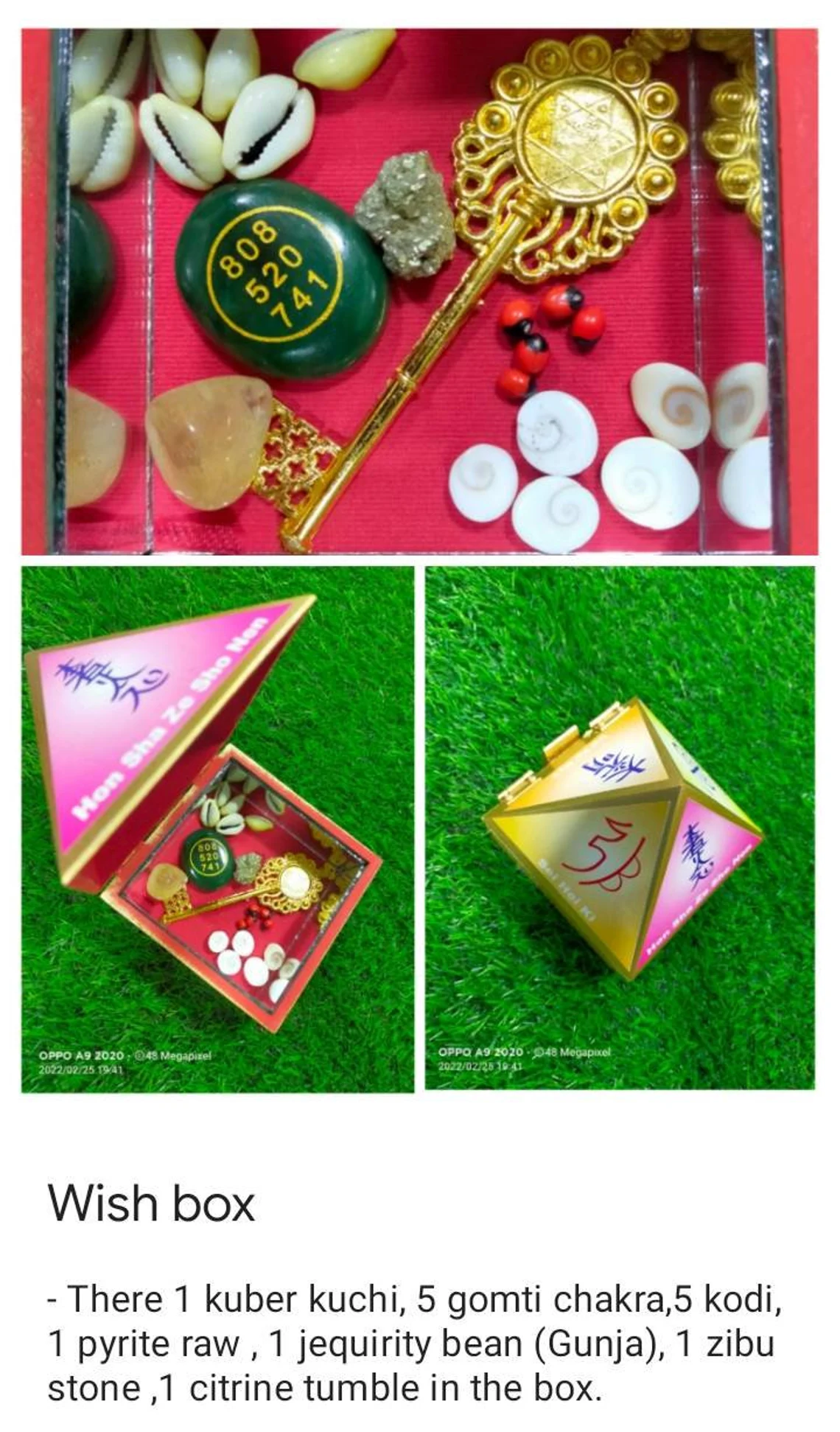 Wooden Pyramid Box for attracting money abundance, mystery box, Manifestation Reiki Box with Reiki Symbols and Shree Yantra