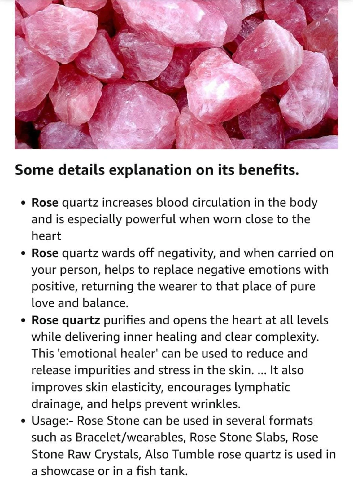 Rose quartz deals gemstone benefits