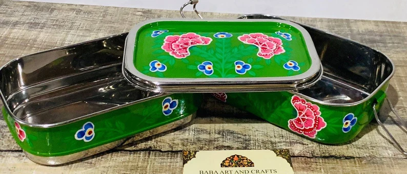 Tiffin Lunch Box - Folk Art Enamelware – BOUDIKAA