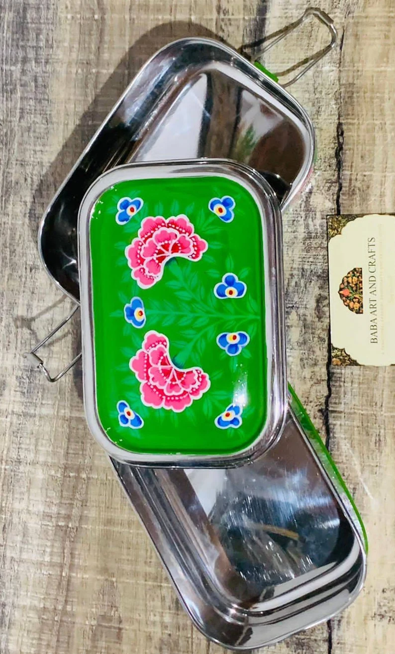 Tiffin Lunch Box - Folk Art Enamelware – BOUDIKAA