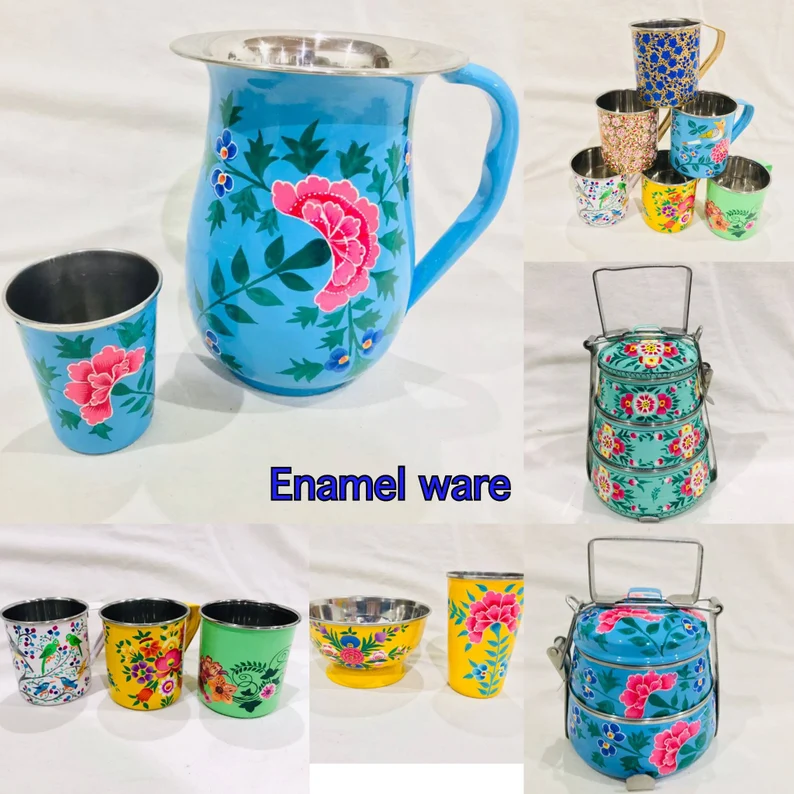 Hand Painted Indian Tiffin Lunchbox With Pretty Paisley Design, Enamel  Lunchbox, Eco Lunchbox, Stainless Steel Lunchbox, Traditional Tiffin 