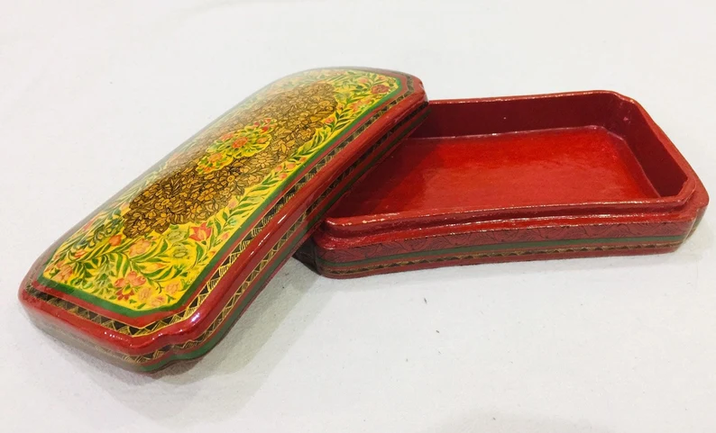 Hand painted paper mache box by Kashmiri artisians , antique Paper Mache box ,unique papermache box