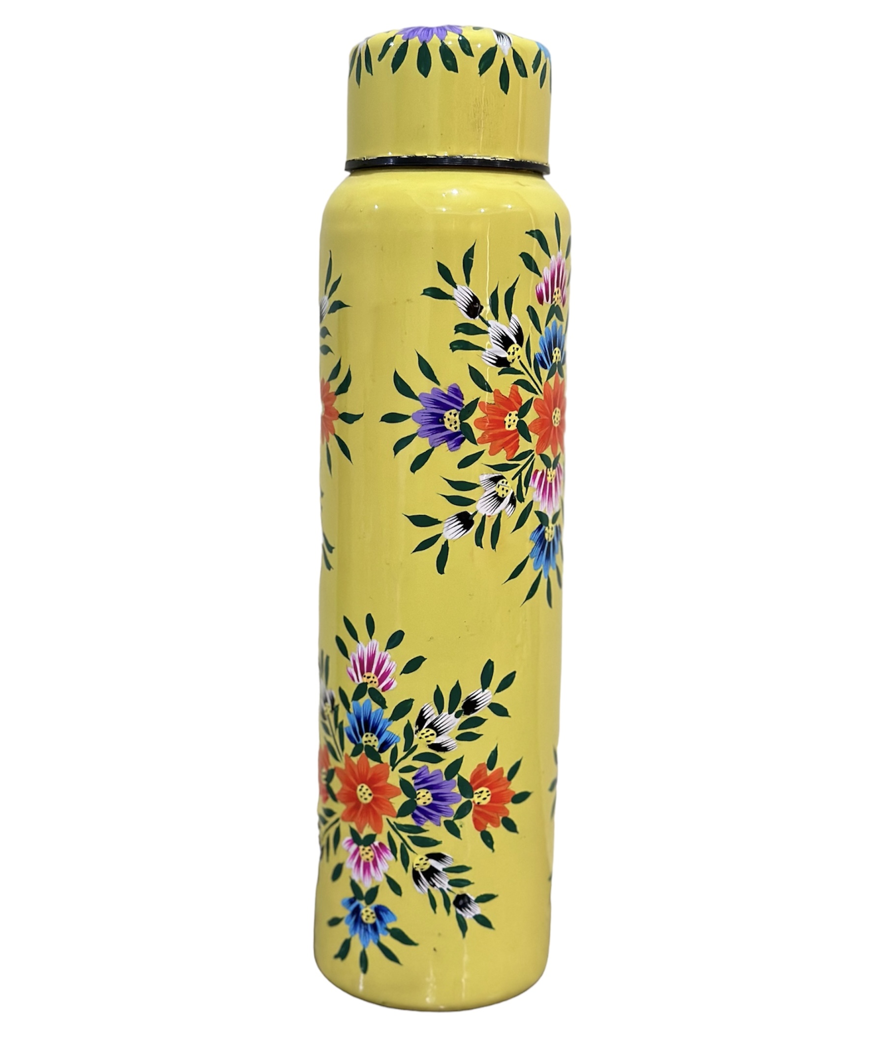 Stainless steel water bottle hand painted with lead free colors, hand painted thermos flask, boho picnic bottle