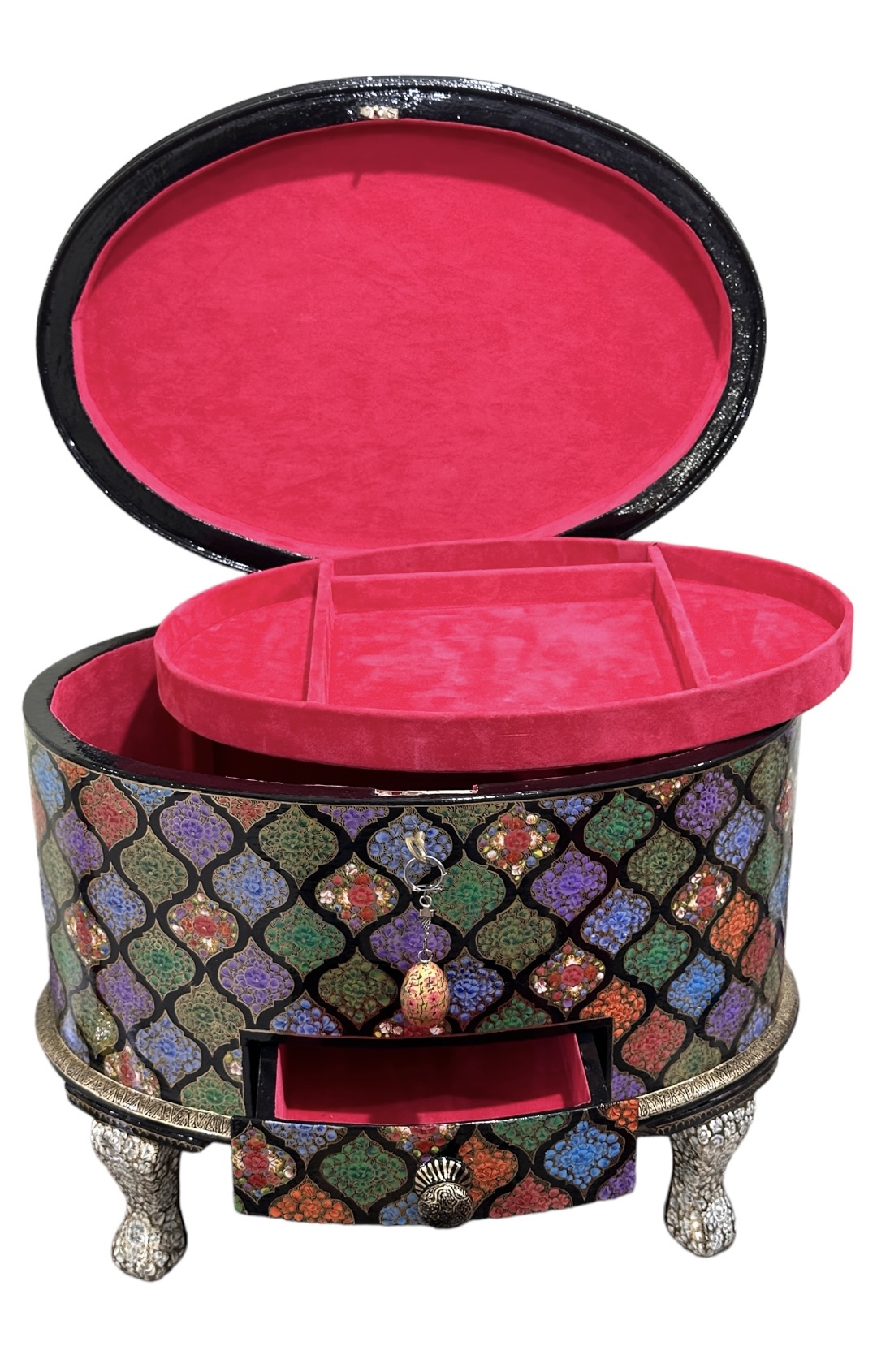 Handmade Paper Mache Jewelry Box, Paper Mache Treasure Box