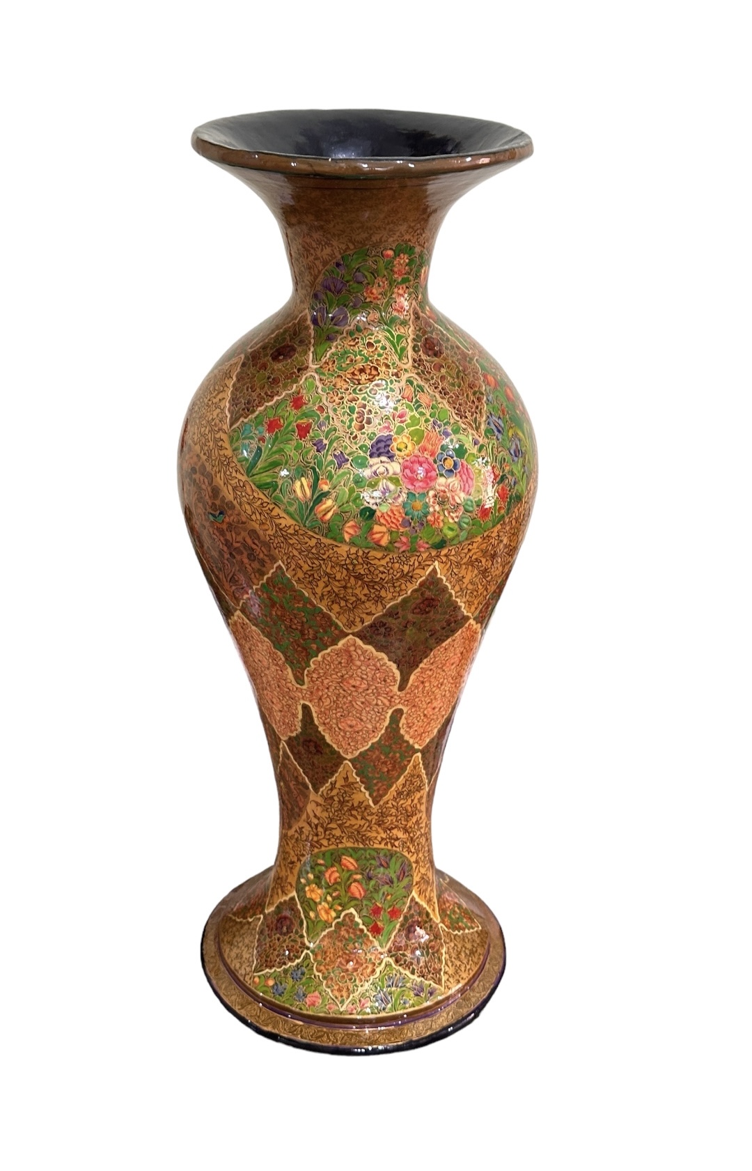 Unique Paper mache flower vase, Hand Painted Antique Flower Vase . Flower vase from Kashmir