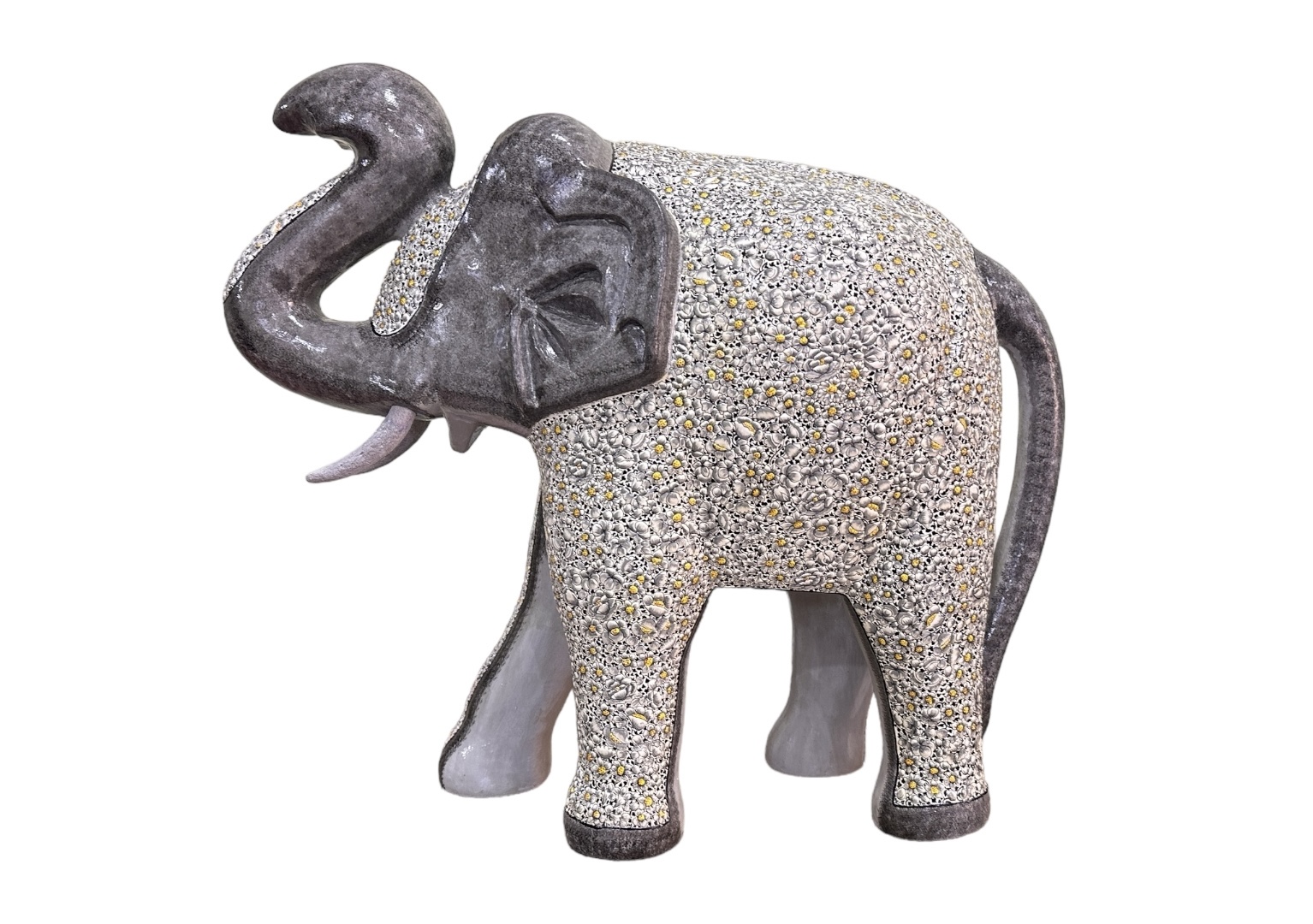 Handmade Elephant Statue, Hand painted elephant sculpture, Elephant statue. Paper Mache elephant sculpture ,hand painted elephant, 55.88 cm