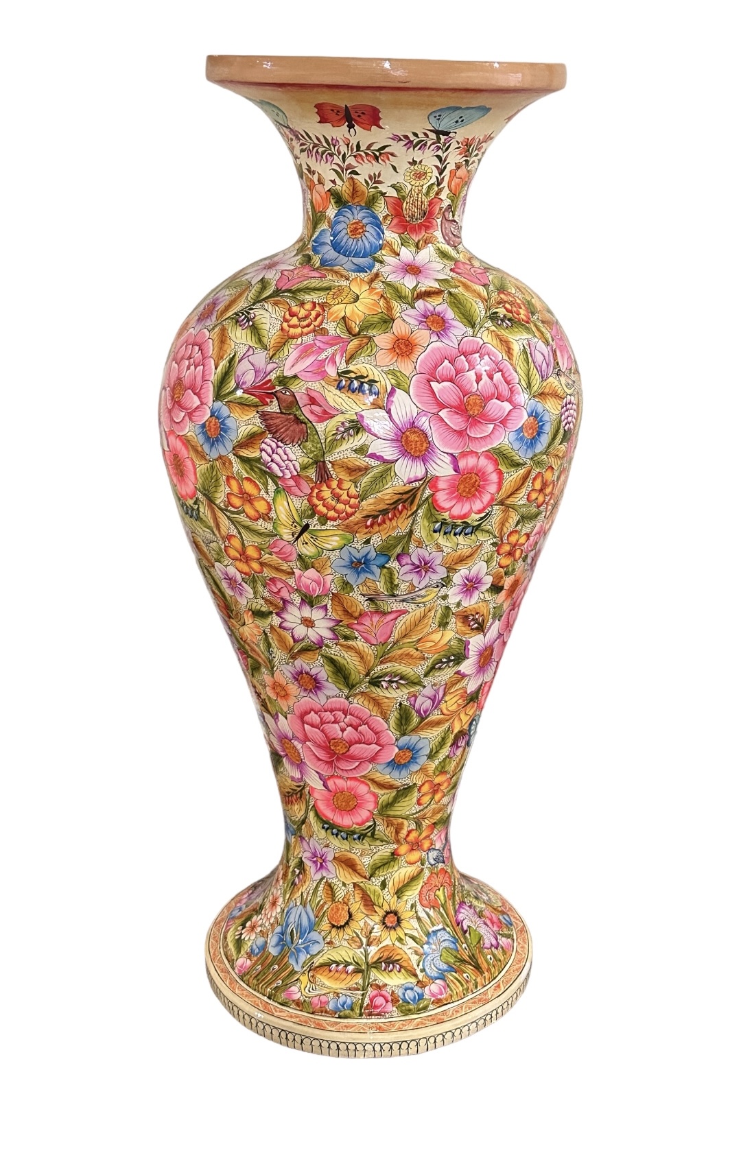 Colorful Paper mache flower vase, Hand made Flower Vase . Flower vase from Kashmir 