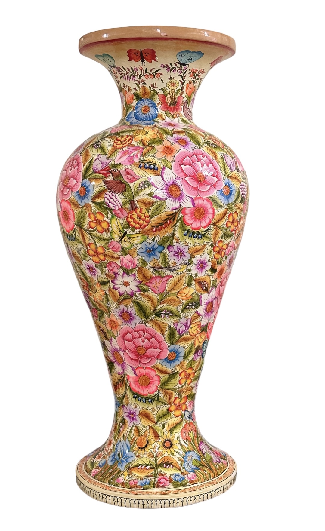 Colorful Paper mache flower vase, Hand made Flower Vase . Flower vase from Kashmir 