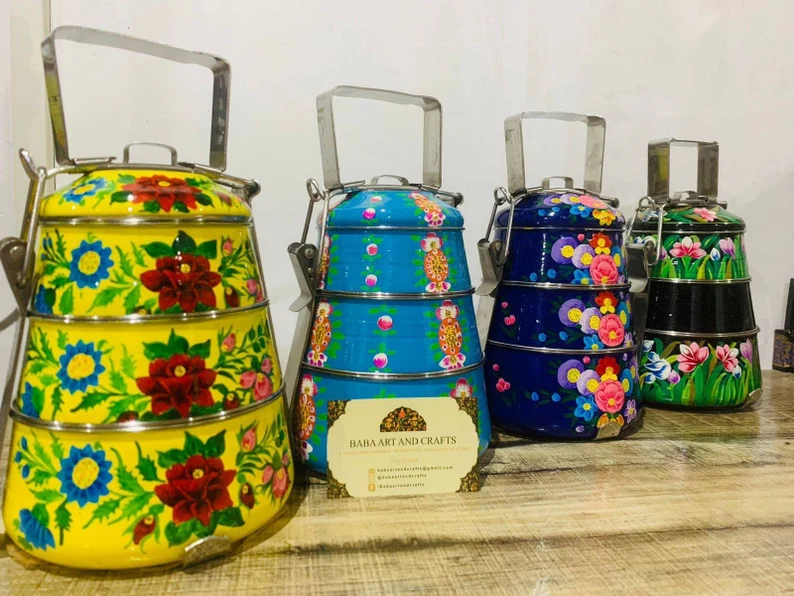 Tiffin Lunch Box - Folk Art Enamelware – BOUDIKAA