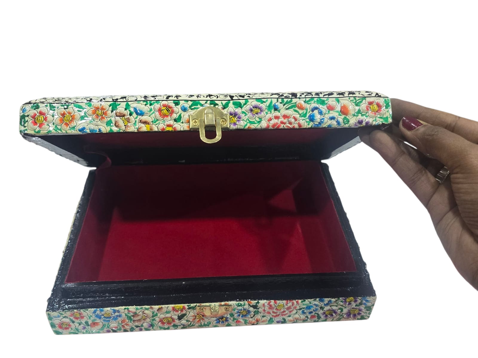 Handmade Paper Mache Box | Floral Motif | Valentine's Day Gift