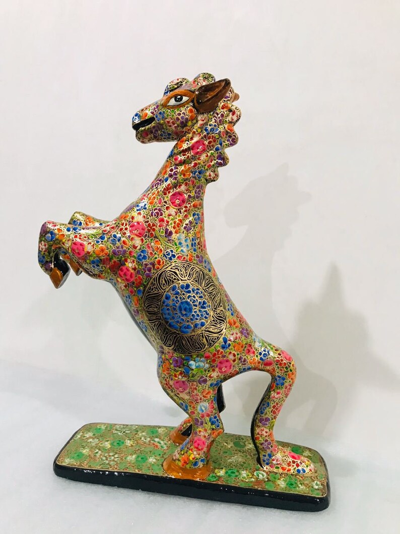 Hand Painted Horse Statue, Paper mache animal sculpture, Paper mache sculpture, Handmade Horse statue, Horse statue figurine,horse sculpture