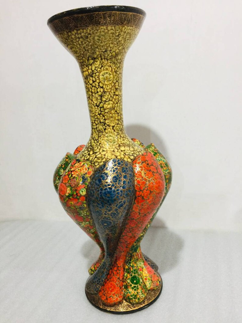 Brass Vase, Handmade Flower Vase , Hand painted Brass Vase